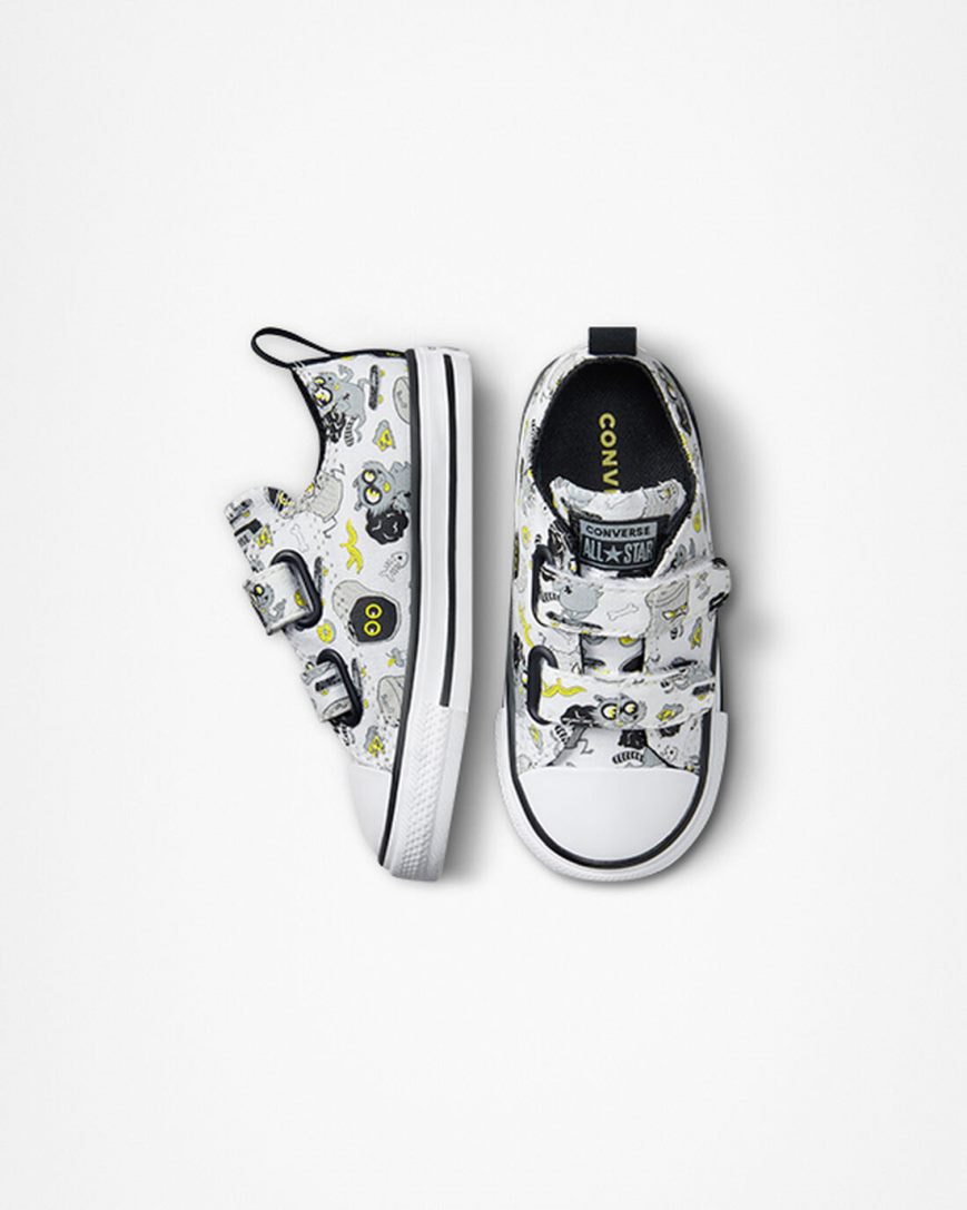 Tenis Converse Chuck Taylor All Star Easy-On Raccoons Cano Baixo Menina Branco Pretas Cinzentas | PT V0583P9